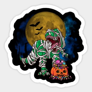 Halloween Kids T-rex Pumpkin Dinosaur Mummy Sticker